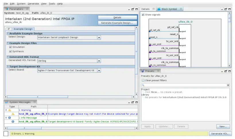 intel Interlaken 2nd Generation Agilex FPGA IP Design Example - FIGURE 7