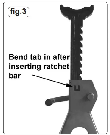 SEALEY VS2006.V4 Axle Stands Pair 6 ton Capacity Per Stand Ratchet Type-fig3