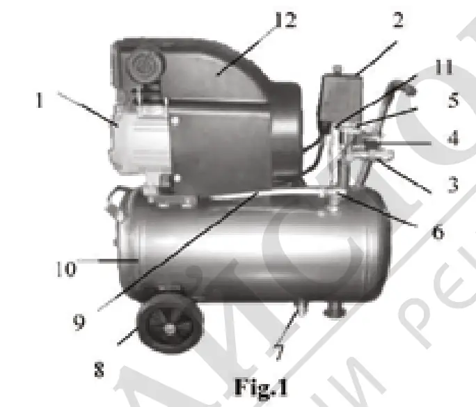 BISONTE SF020-025 Oil-Free Silent Air Compressor - fig