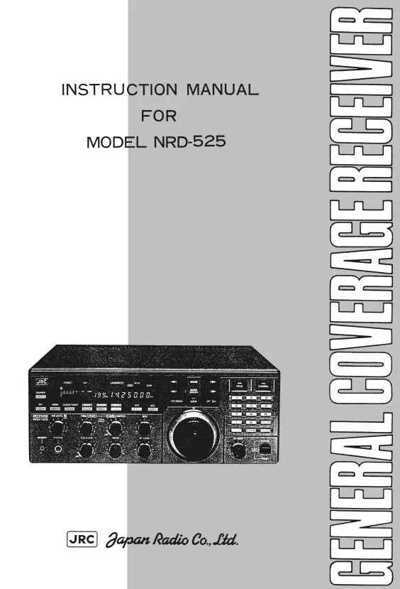 JRC NRD-525 General Coverage Receiver Instruction Manual