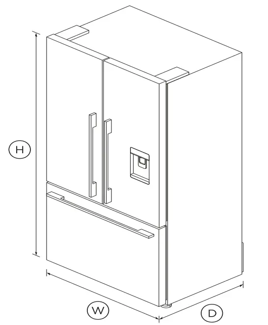 FISHER PAYKEL RF610ADUSX5 Freestanding French Door Refrigerator Freezer - Fig