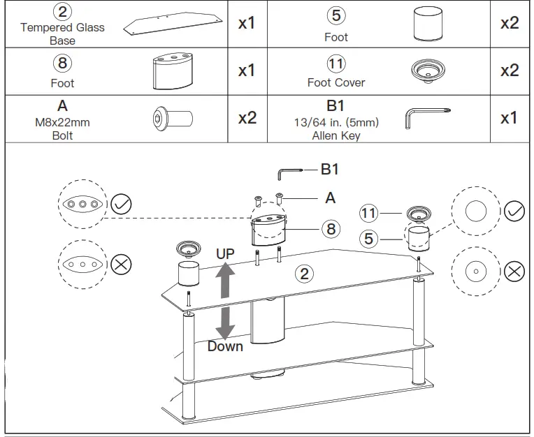 PERLESMITH TV Stand PSFS04 - 55