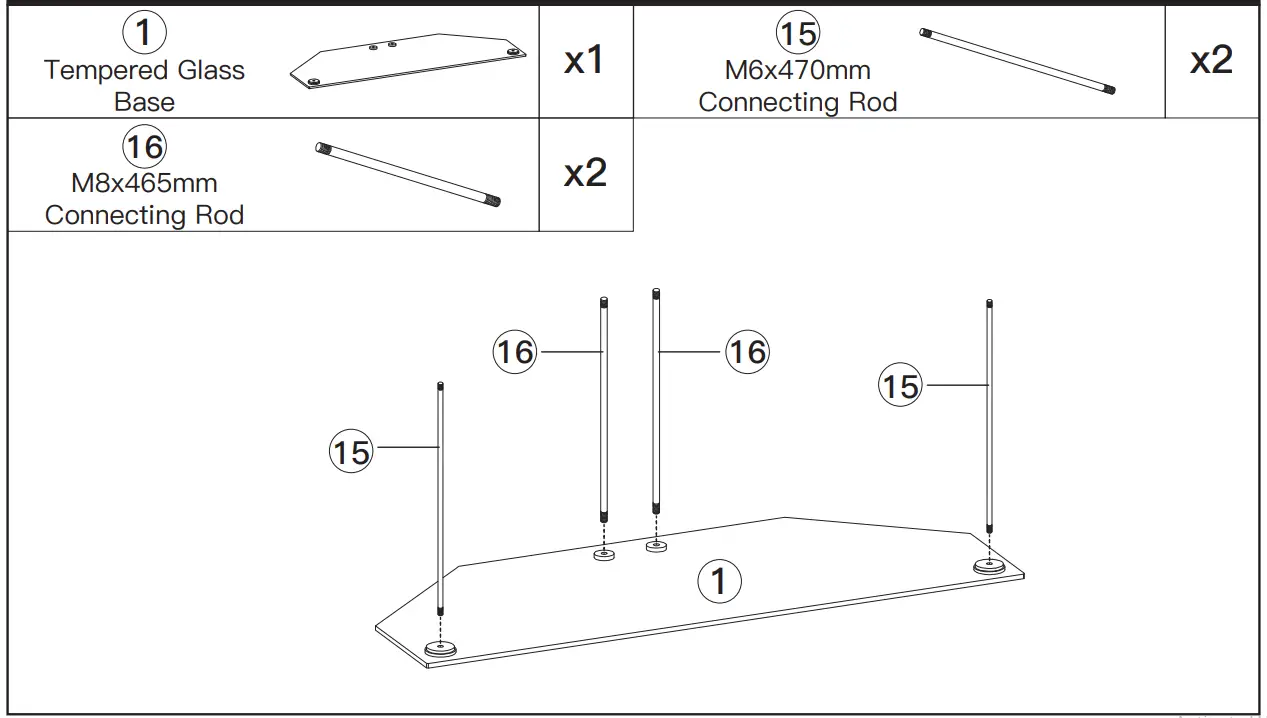 PERLESMITH TV Stand PSFS04 - Step 1