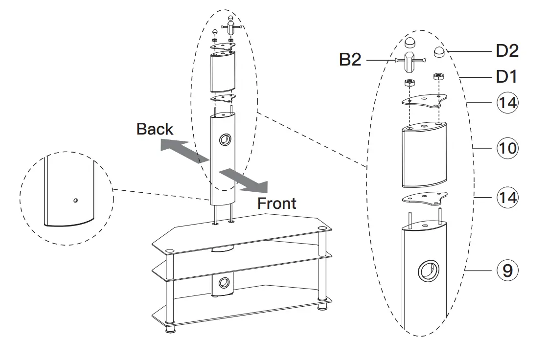 PERLESMITH TV Stand PSFS04 - Step 6 B