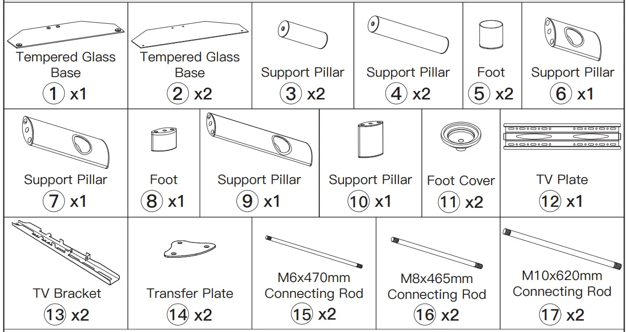 PERLESMITH TV Stand PSFS04 - Supplied