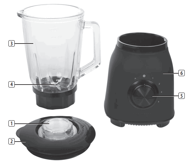 PRINCESS 01.212092.01.001 Black Steel 1000 Blender - fig