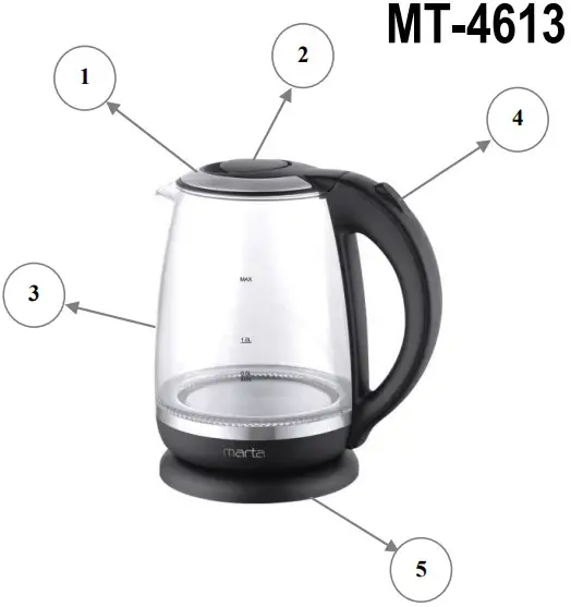 marta MT 4613 Electric Kettle - Figure 1