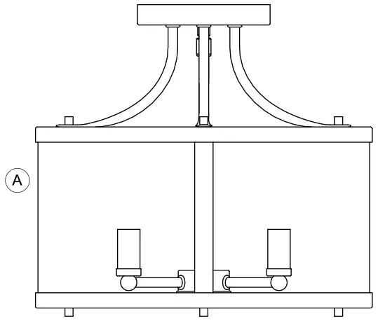 PROGRESS LIGHTING P350231 Three Light Semi Flush Mount - Figure 1