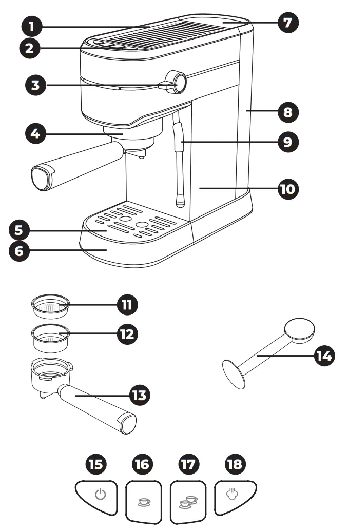 SIGURO SGR-EM-K420SS Espresso Machine - fig 2