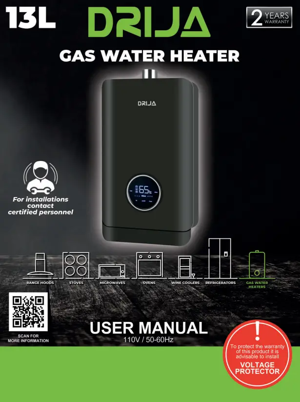 DRIJA CLT13L Gas Water Heater -