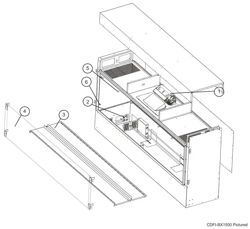 Dimplex CDFI-BX1000 or CDFI-BX1500 Electric Fireplace - Exploded Parts Diagram