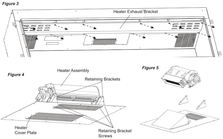 Dimplex CDFI-BX1000 or CDFI-BX1500 Electric Fireplace - Fig. 3, 4 & 5