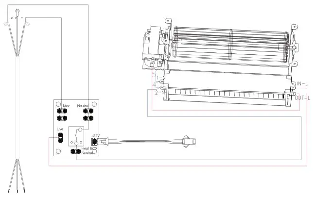 Dimplex CDFI-BX1000 or CDFI-BX1500 Electric Fireplace - Wiring Diagram