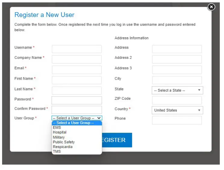 ZOLL MOM Laptop - Log in