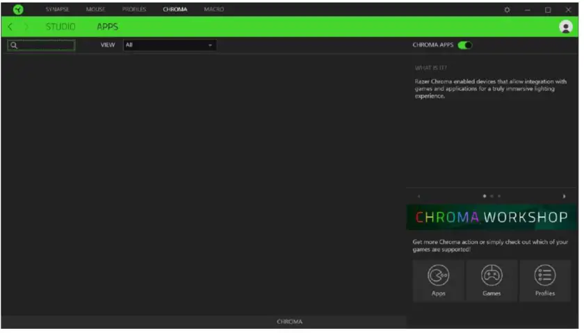 RAZER MAMBA ELITE Gaming Mouse User -Apps
