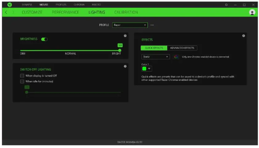 RAZER MAMBA ELITE Gaming Mouse User - LIGHTING