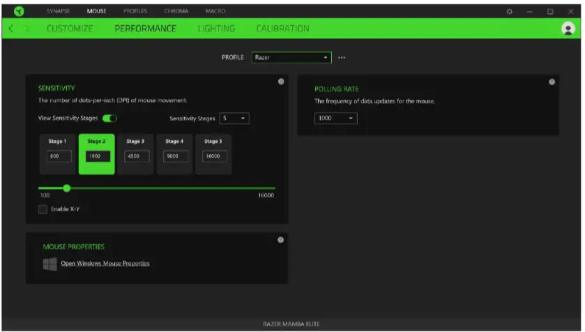 RAZER MAMBA ELITE Gaming Mouse User - PERFORMANCE