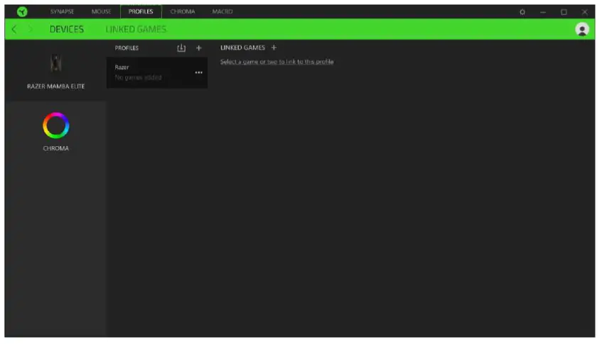 RAZER MAMBA ELITE Gaming Mouse User - PROFILES
