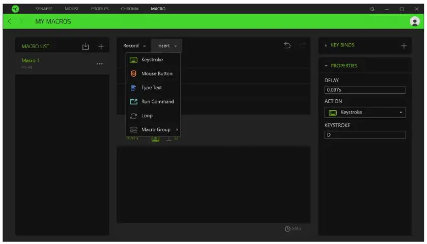 RAZER MAMBA ELITE Gaming Mouse User - macro