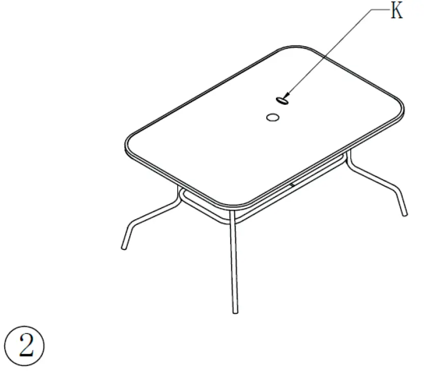 BORMANN BSP1140 Outdoor Metal Table with Glass Surface 2