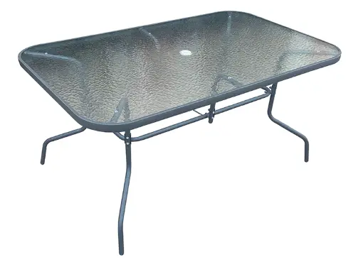 BORMANN BSP1140 Outdoor Metal Table with Glass Surface