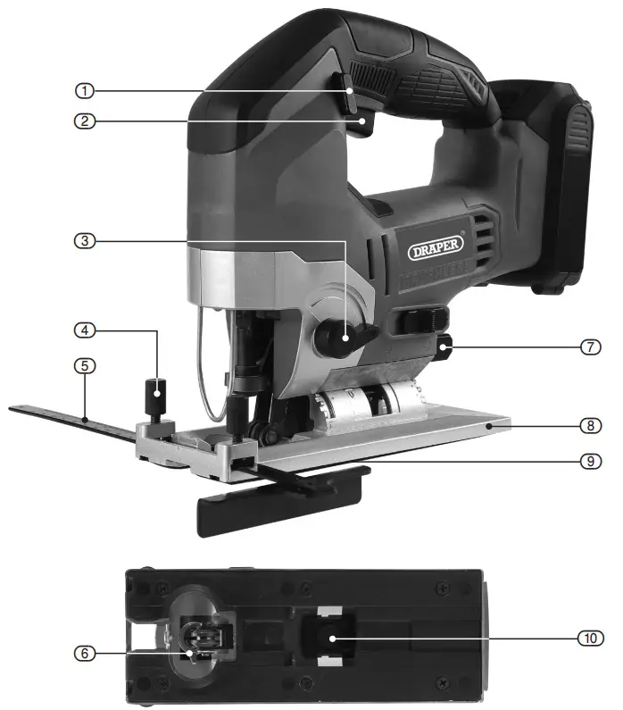 DRAPER 79883 D20 20V Brushless Jigsaw - IDENTIFICATION