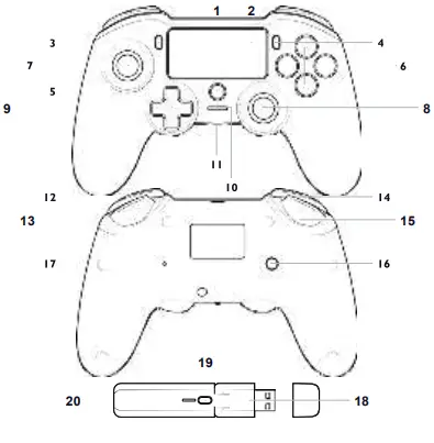 nacon 4487DBT Wireless Controller A4