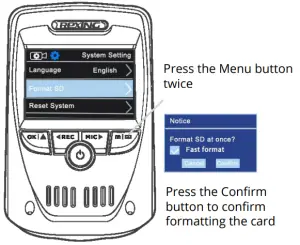 Press the Menu button twice