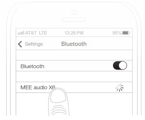 MEE audio X6 Wireless In-Ear Stereo Headset - STEP 2 PAIRING 3