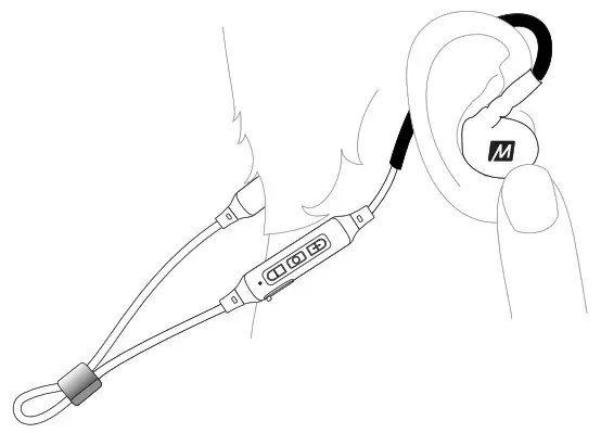 MEE audio X6 Wireless In-Ear Stereo Headset - STEP 4 WEARING THE X6 5