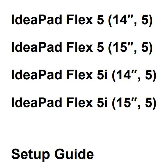 Lenovo IdeaPad Flex 5 (14″, 5) Laptop User Guide