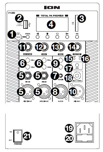 ION Total PA Premier 500 Watt High Power Bi-amped Sound Bluetooth PA PA System with Lights fig1