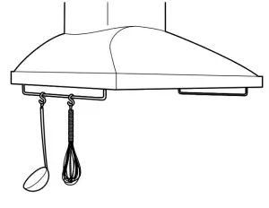 MONOGRAM Stainless Steel Range Hood - IMPLEMENT HOLDERS