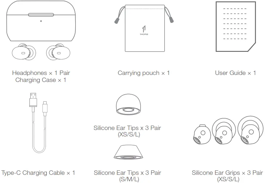 1MORE EHD9001TA True Wireless ANC In Ear Headphones.
