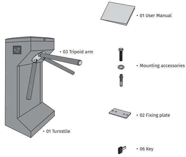 motorline MTT03 Tripoid Turnstile with Smooth - PACKING