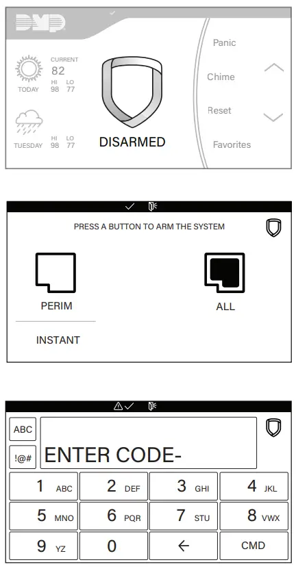 DMP LT 1345 Graphic Touchscreen Keypads - fig