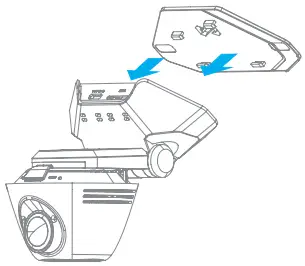 WAYLENS Secure360 WiFi Dash Camera with Direct Wire Cord - Mount Plate