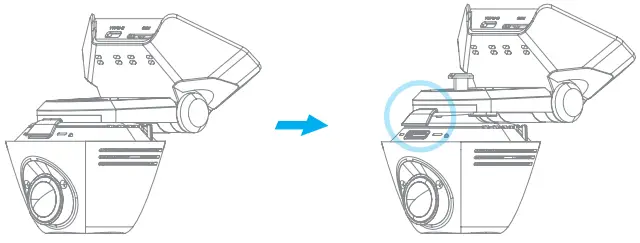 WAYLENS Secure360 WiFi Dash Camera with Direct Wire Cord - microSD card