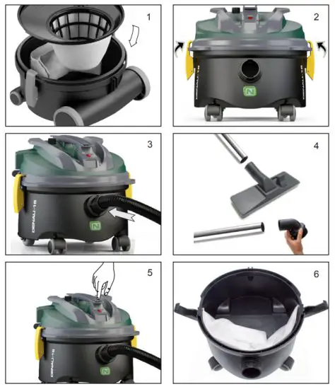 NOBLES 1244302 Denali 12 Standard Dry Canister Vacuum - DRY VACUUMING