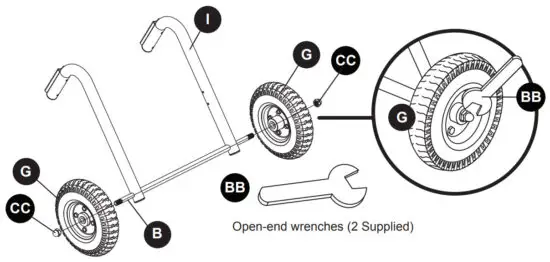 Liberty GARDEN 302 Two Wheel Decorative Metal Hose Cart - ASSEMBLY 1