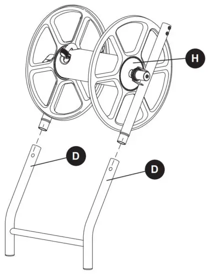 Liberty GARDEN 302 Two Wheel Decorative Metal Hose Cart - ASSEMBLY 2