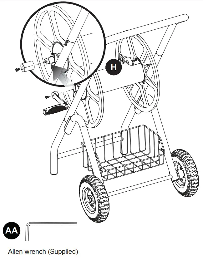 Liberty GARDEN 302 Two Wheel Decorative Metal Hose Cart - ASSEMBLY