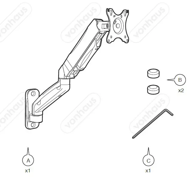 VonHaus 3000165 Single Monitor Wall Mount-FIG1