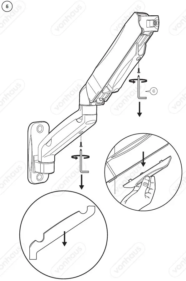 VonHaus 3000165 Single Monitor Wall Mount-FIG9