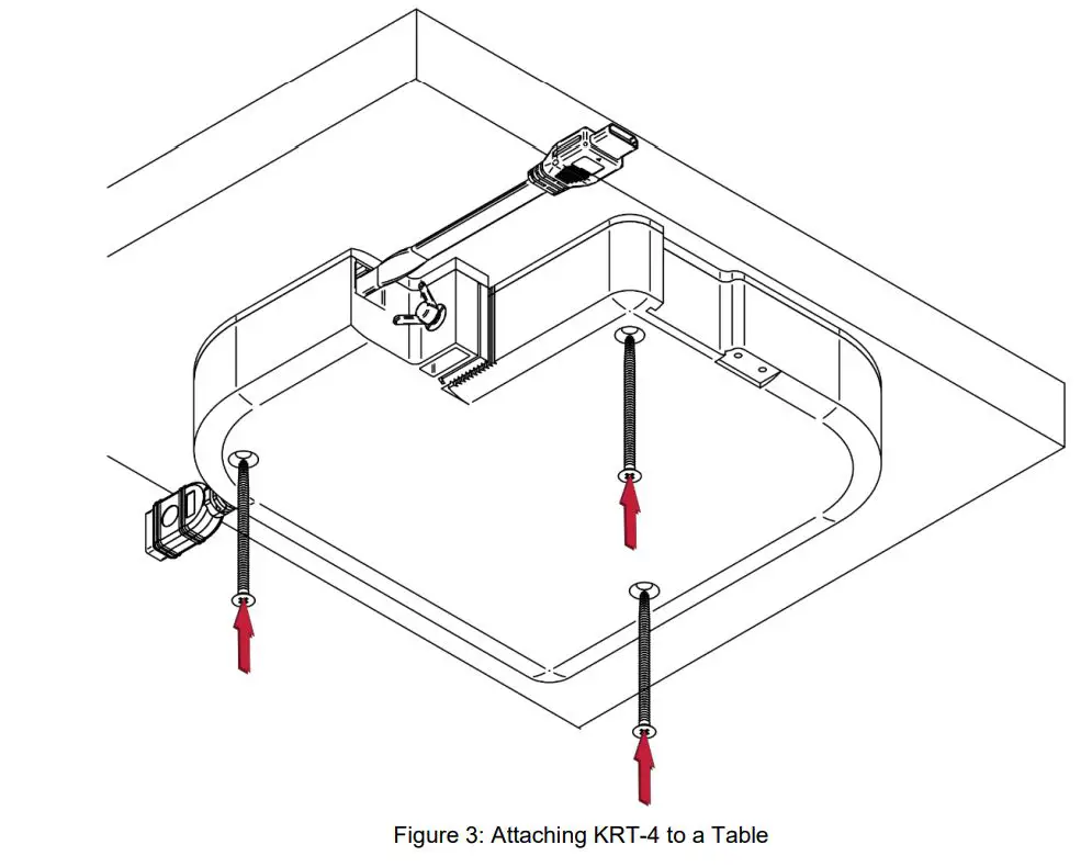KRAMER Cable Retractor User Manual - Attaching KRT-4 to the Underside of a Table