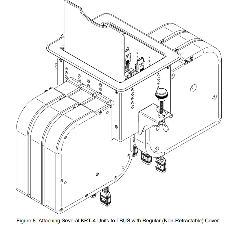 KRAMER Cable Retractor User Manual - Attaching Several KRT-4 Units to TBUS with Regular (Non-Retractable) Cover