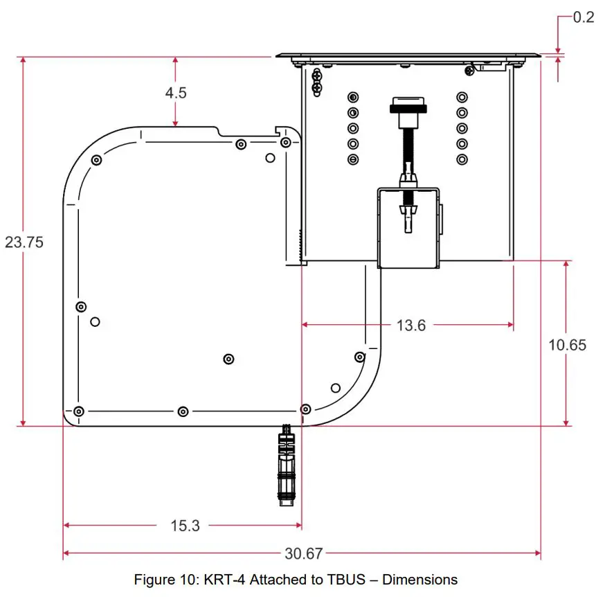 KRAMER Cable Retractor User Manual - KRT-4 Outline Dimensions with TBUS