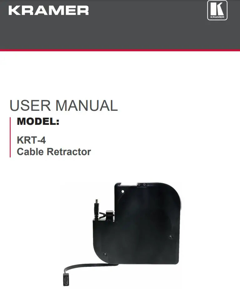KRAMER Cable Retractor User Manual