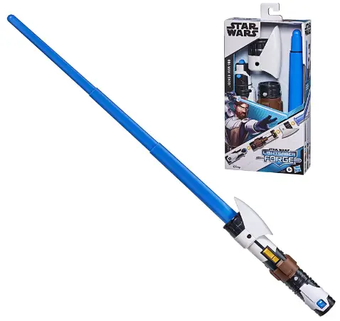 STAR WARS F1162 Lightsaber Forge Obi-Wan Kenobi Extendable Blue Lightsaber