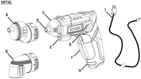RYOBI HP74L 4V Multi-Head Screwdriver - Fig 3